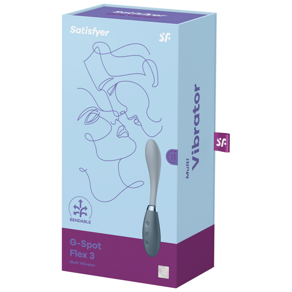 SATISFYER Flex 3 Bendable G-Spot & Rabbit Massager - Grey