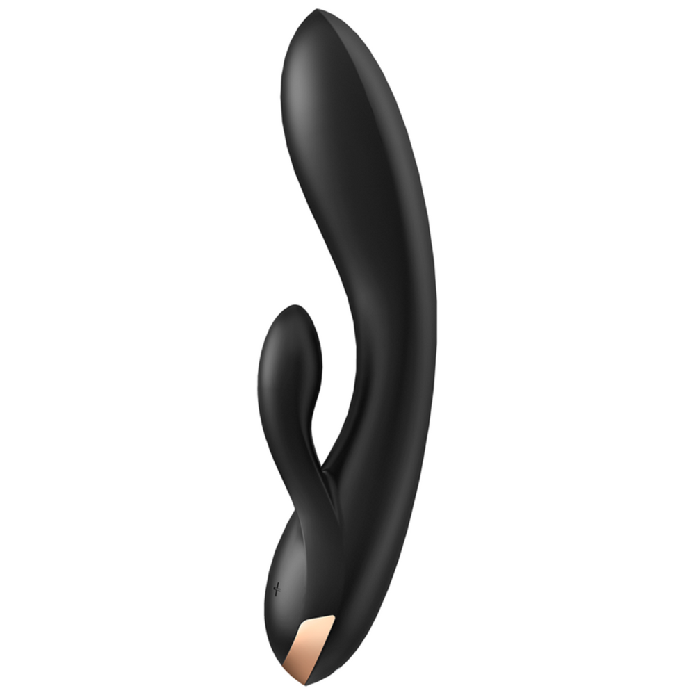 
            
                Load image into Gallery viewer, SATISFYER Double Flex Rabbit Vibrator (App Controlled) - Black
            
        