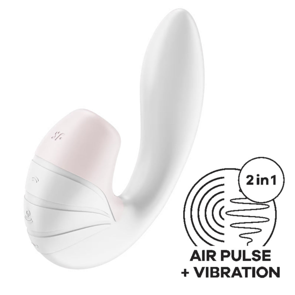 
            
                Load image into Gallery viewer, SATISFYER Supernova Inside-Out Air Pulse Stimulator + Vibrator - White
            
        