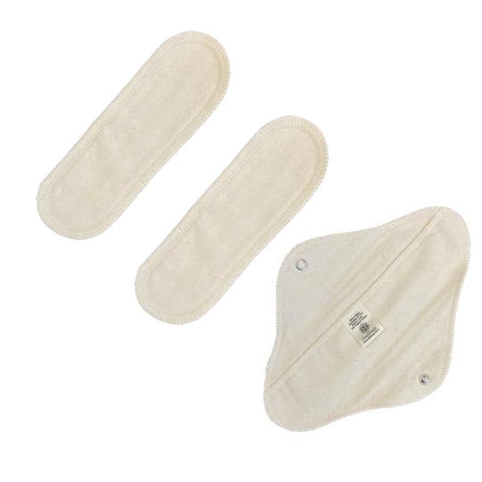GLADRAGS Reusable Organic Cloth Pad - Day (1 Pad, 2 Inserts)