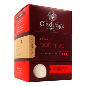 GLADRAGS Reusable Organic Cloth Pad - Night (1 Pad, 2 Inserts)