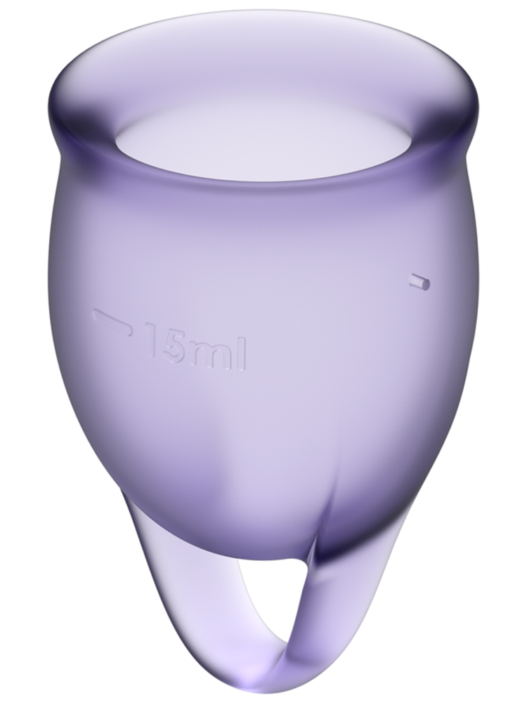 SATISFYER Menstrual Cup with Loop Stem - Lilac Purple (2 Pack)