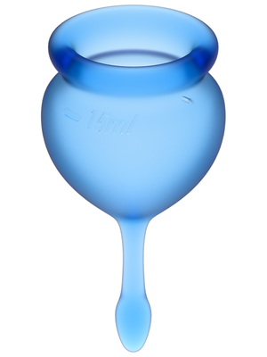 SATISFYER Menstrual Cup with Tab Stem - Dark Blue (2 Pack)