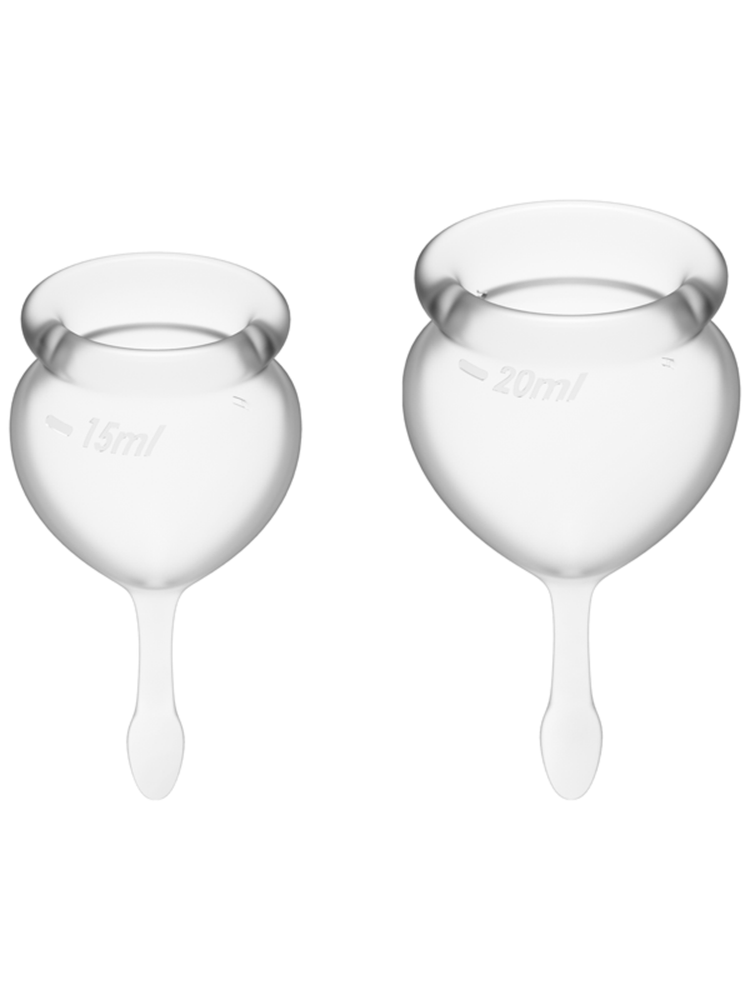 
            
                Load image into Gallery viewer, SATISFYER Menstrual Cup with Tab Stem - Clear (2 Pack)
            
        