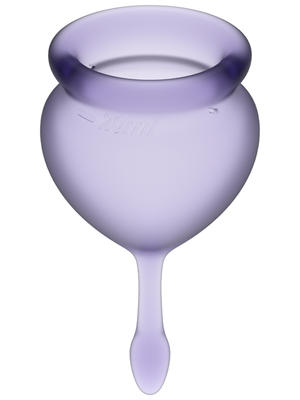 SATISFYER Menstrual Cup with Tab Stem - Lilac Purple (2 Pack)