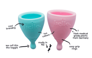 HELLO Menstrual Cup Double Box - M Blue + L Blush